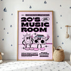 20's Music Room - Retro Girls Night Party Wall Art
