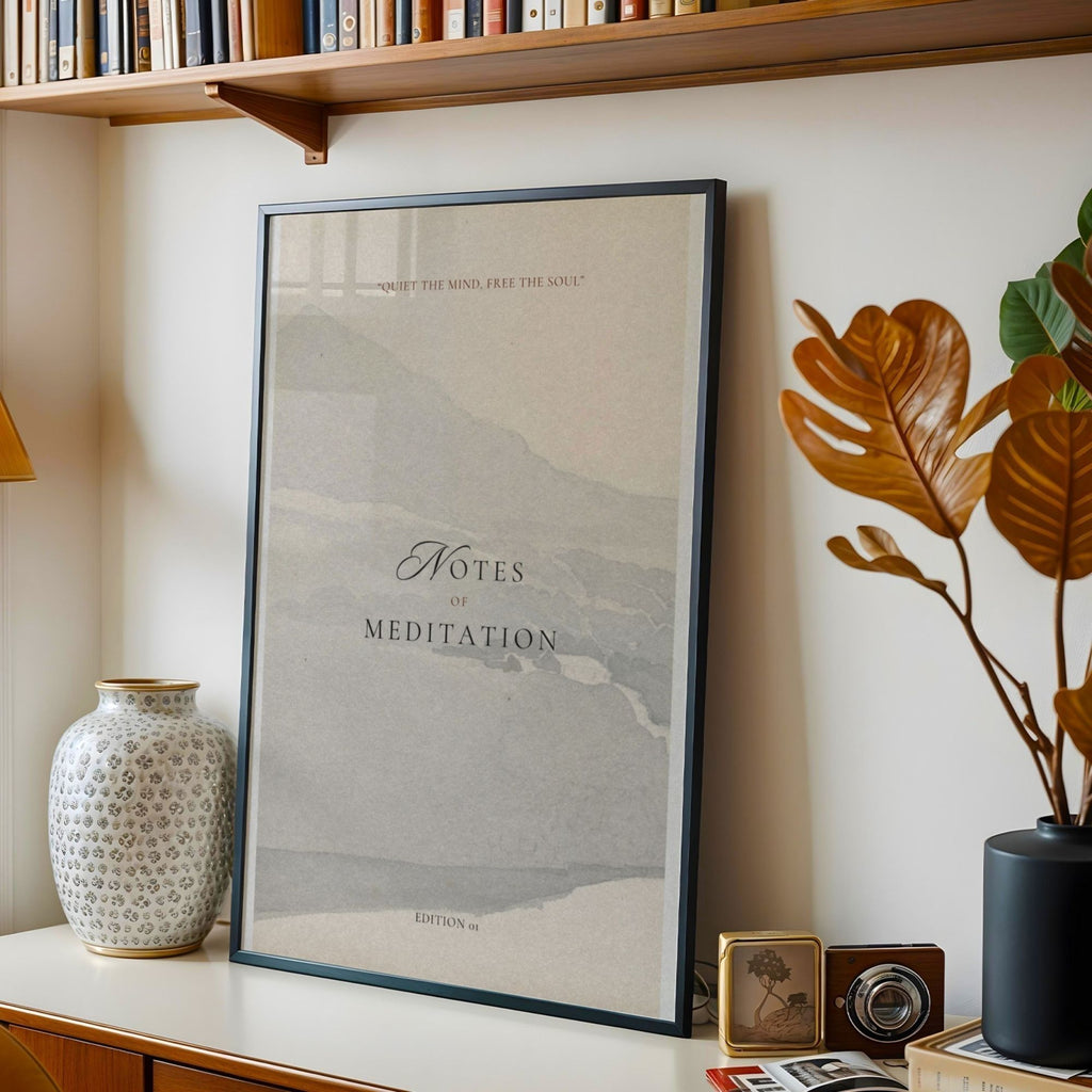 Notes of Meditation - Quiet The Mind, Free The Soul Mindfulness Wall Art