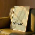 You Inspire Me - Minimalist Silhouette Inspiration Wall Art | Abstract Portrait Poster