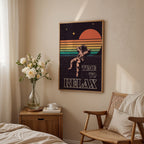 Time to Relax - Retro Astronaut Synthwave Wall Art