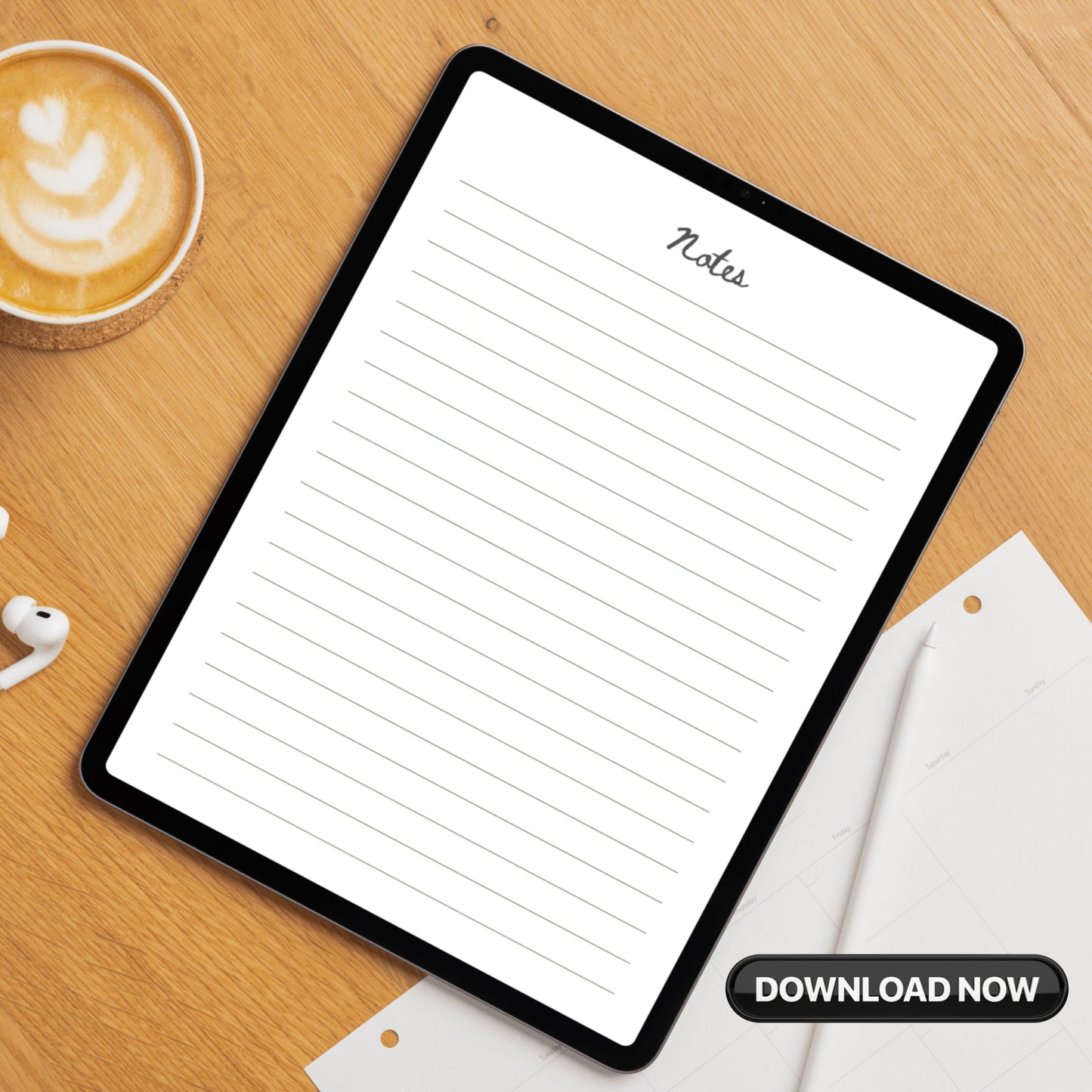 Notes Lined Paper Sheet