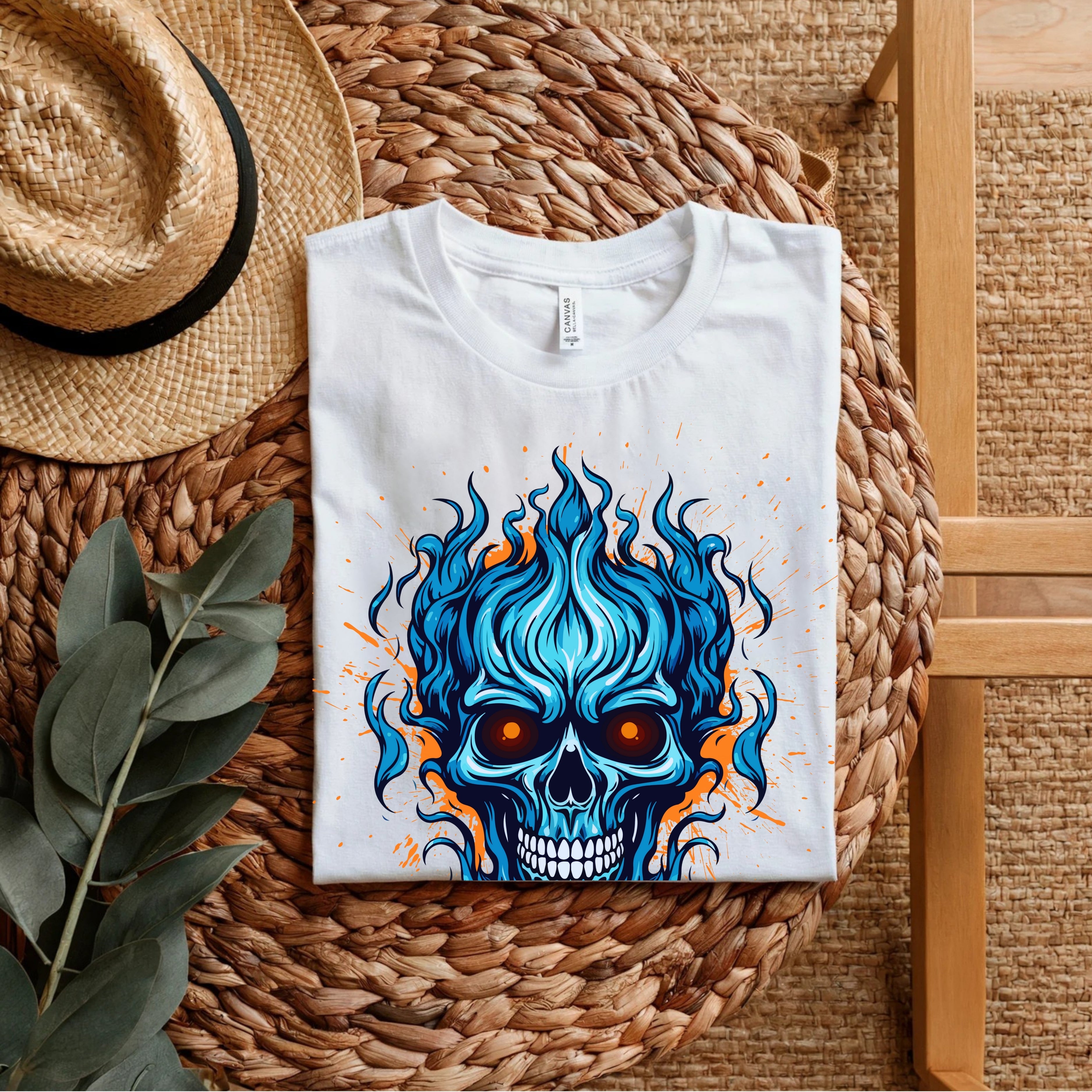 Ghost Spirit - Flaming Skull Dark Energy Statement Artwork