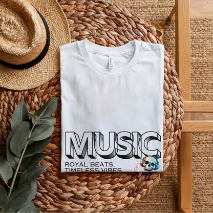 Music Royal Beats Timeless Vibes - Colorful Skull Statement Artwork