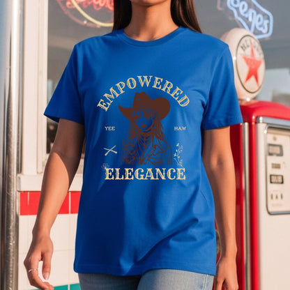 Empowered Elegance - Yee Haw Cowgirl Illustration Western Feminine Power Statement Artwork