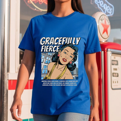 Gracefully Fierce - Vintage Comic Pop Art Feminine Strength Empowerment Statement Artwork