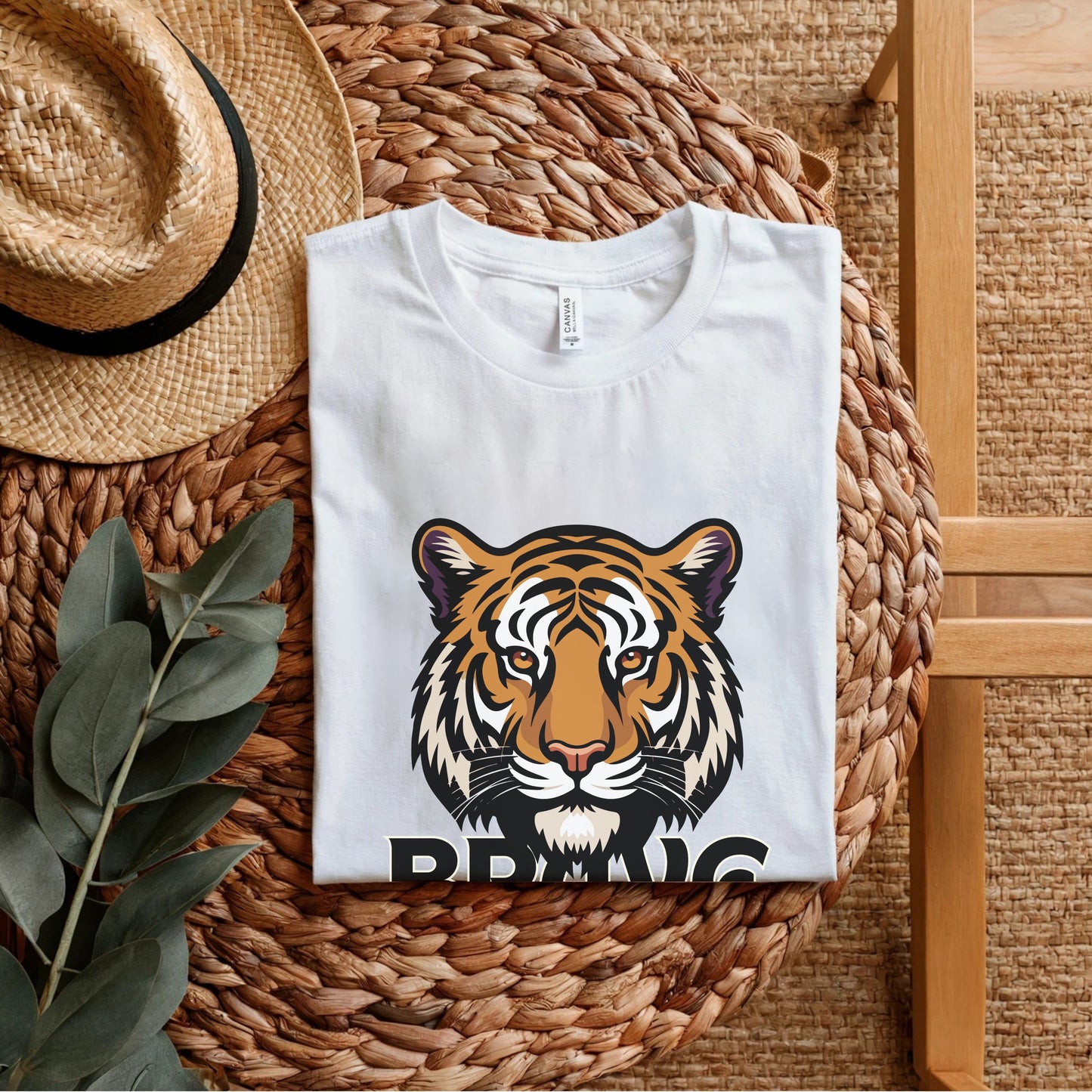 Brave Respect But Still Wild - Tiger Motivational Statement Artwork