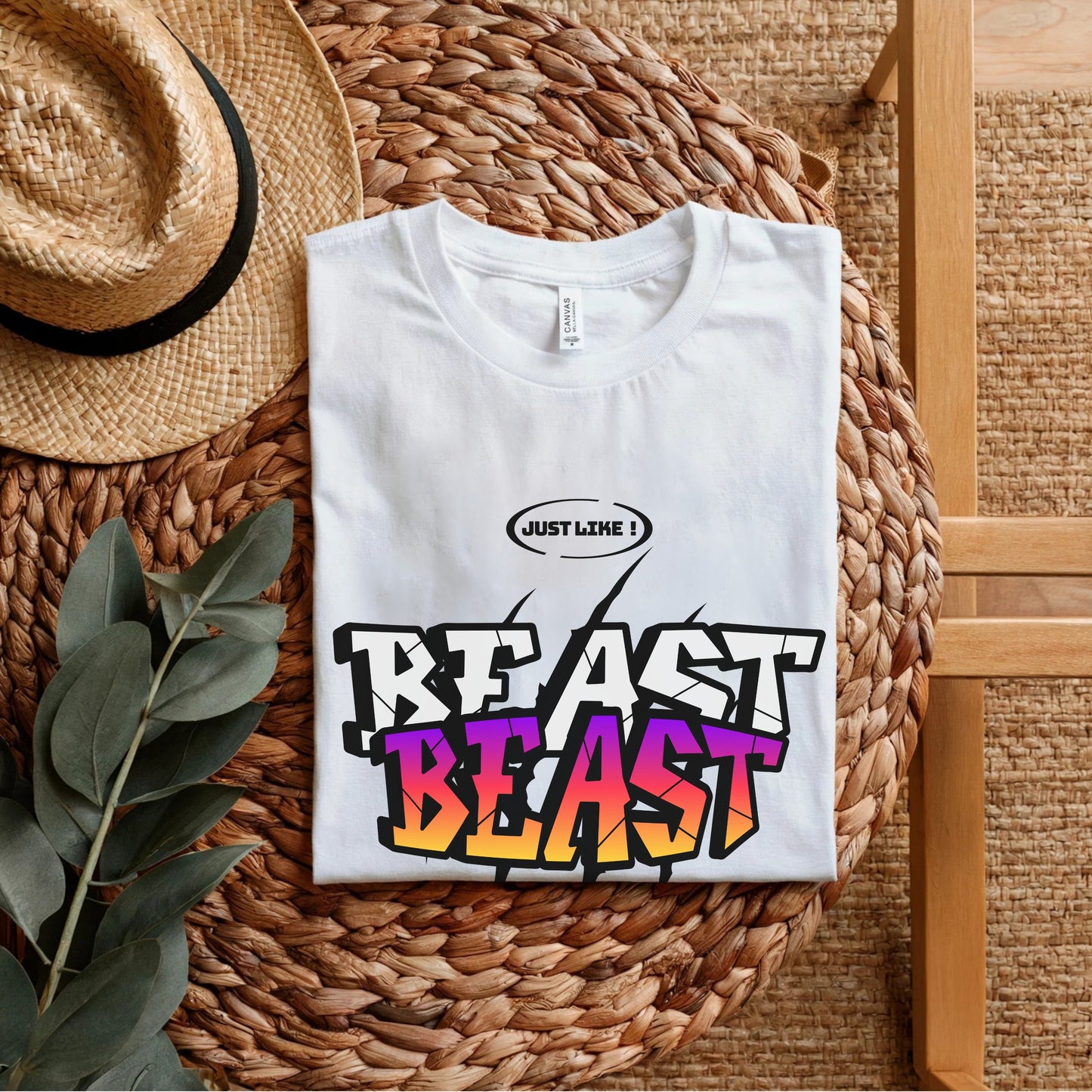 Just Like Beast - Bold Gradient Motivational Statement Artwork