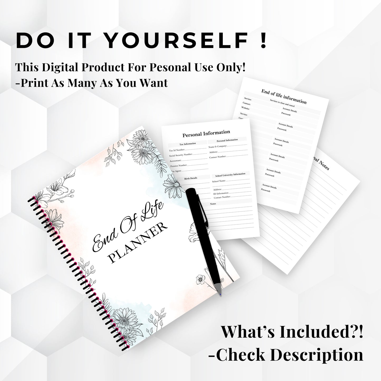 End Of Life Planner & Journal Bundle