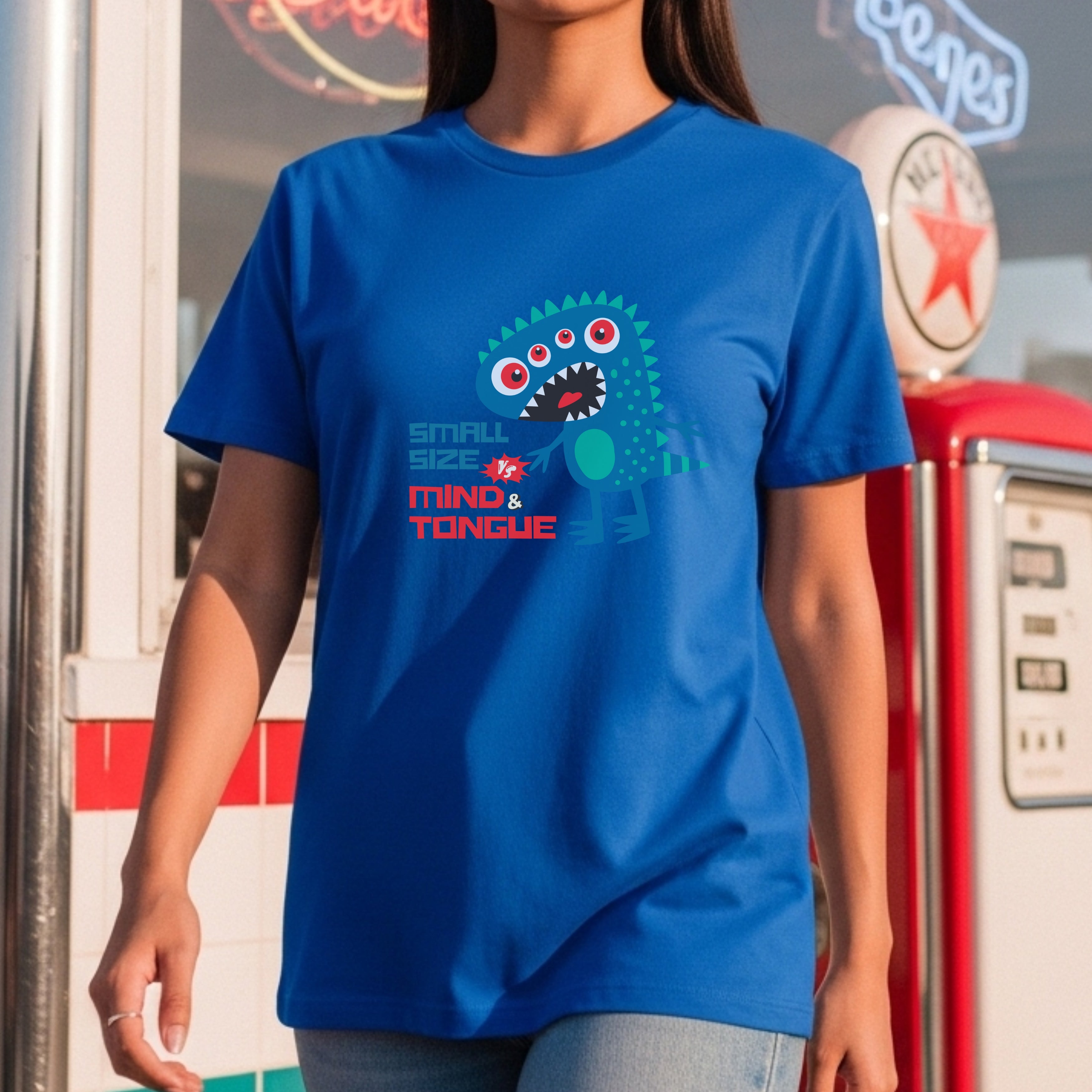 Small Size Mind Tongue - Funny Monster Humor Witty Comeback Statement Artwork