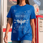 Nightmares Shadows Mind Stay Believe - Gothic Bat Halloween Typography Statement Artwork