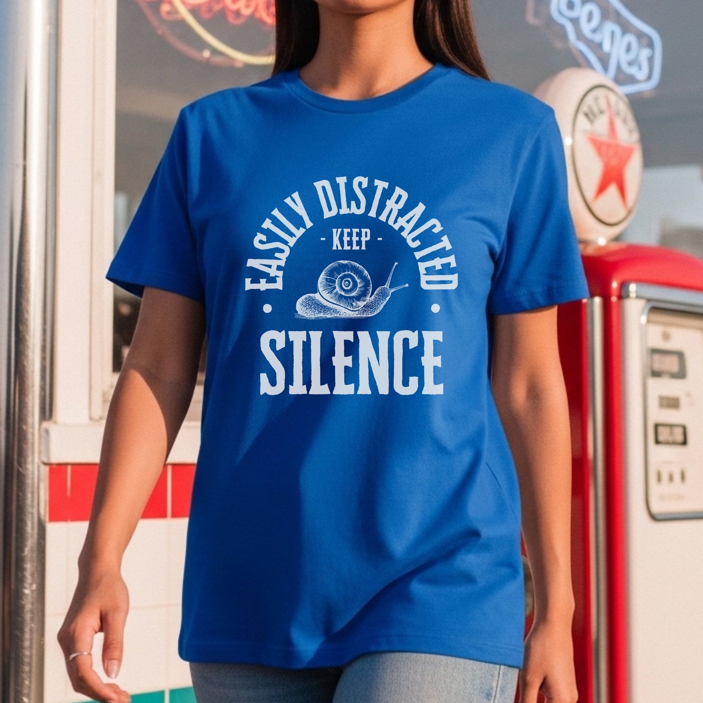 Easily Distracted Keep Silence - Snail Humor ADHD Introvert Statement Artwork