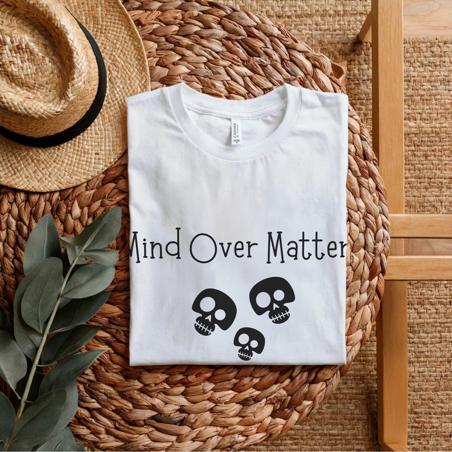 Mind Over Matter - Skull Philosophy Motivational Statement Artwork