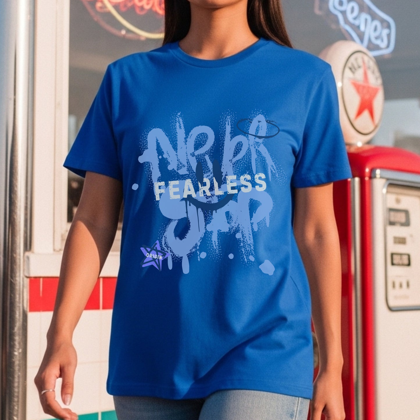 Never Fearless Origin - Graffiti Street Art Bold Expression Statement Artwork