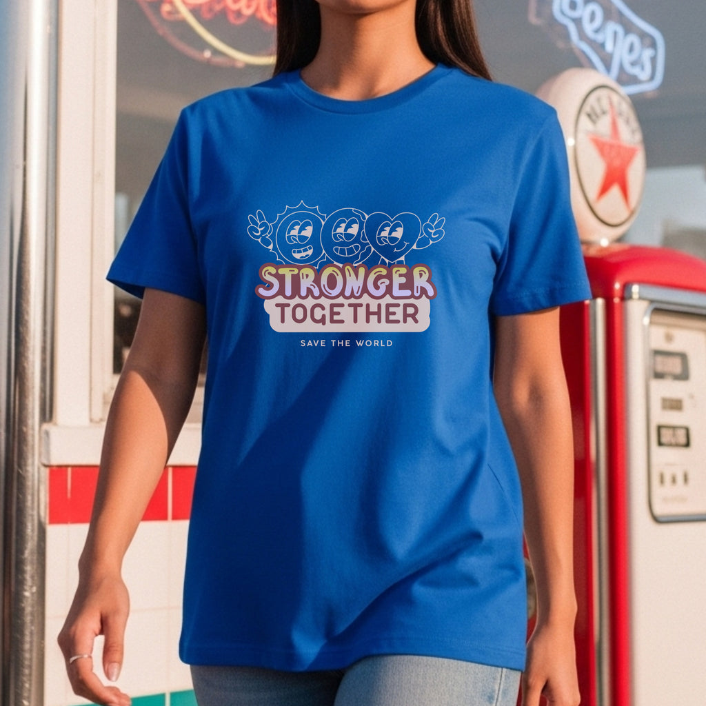 Stronger Together Save The World - Unity Teamwork Collaboration Empowerment Statement Artwork