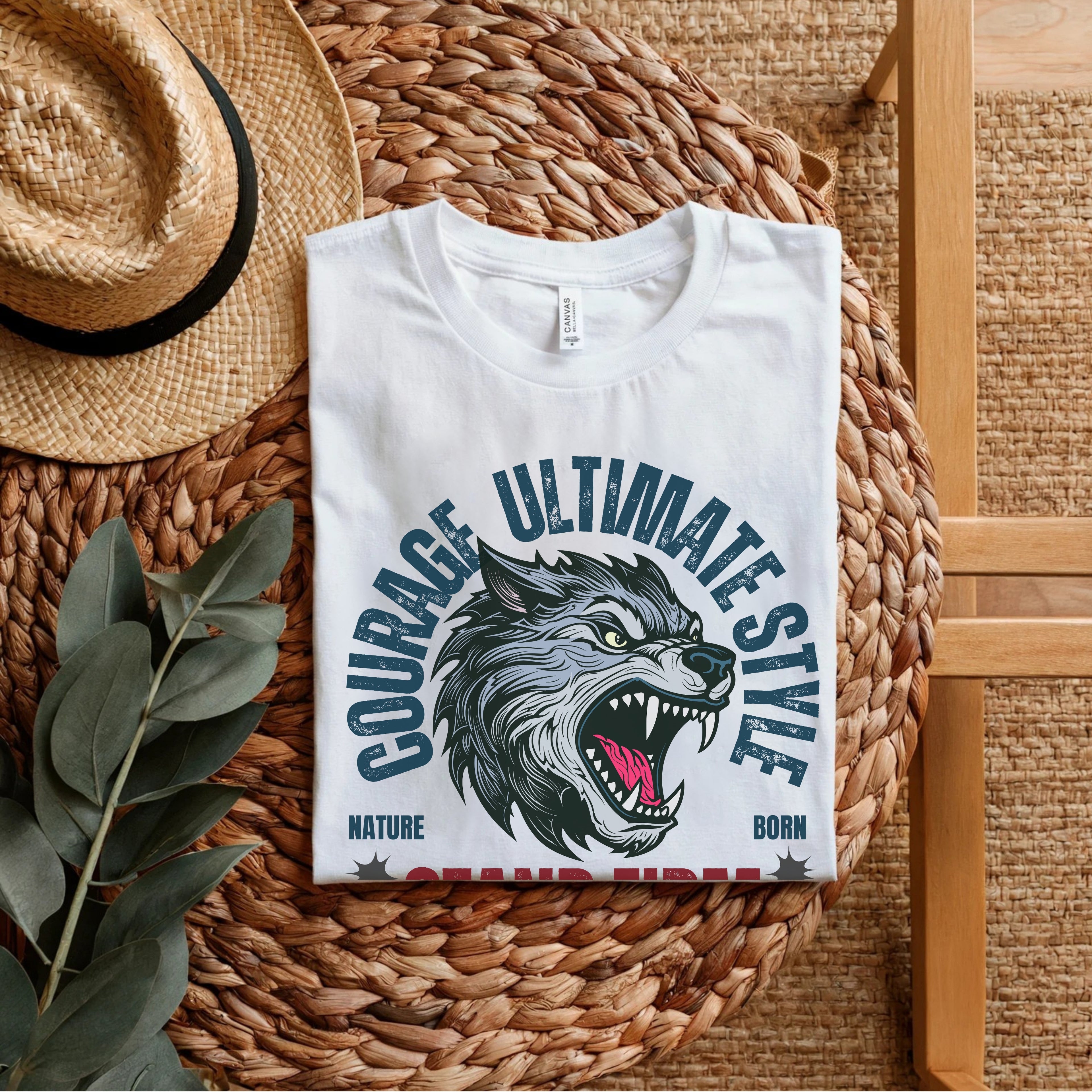 Courage Ultimate Style Stand Firm Wolf Motivational Statement Artwork