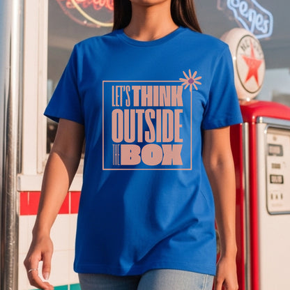 Let's Think Outside The Box - Bold Typography Daisy Flower Creative Mindset Statement Artwork