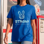Strong A New Pretty Way - Graffiti Bunny with Red X Eyes Edgy Feminine Power Statement Artwork