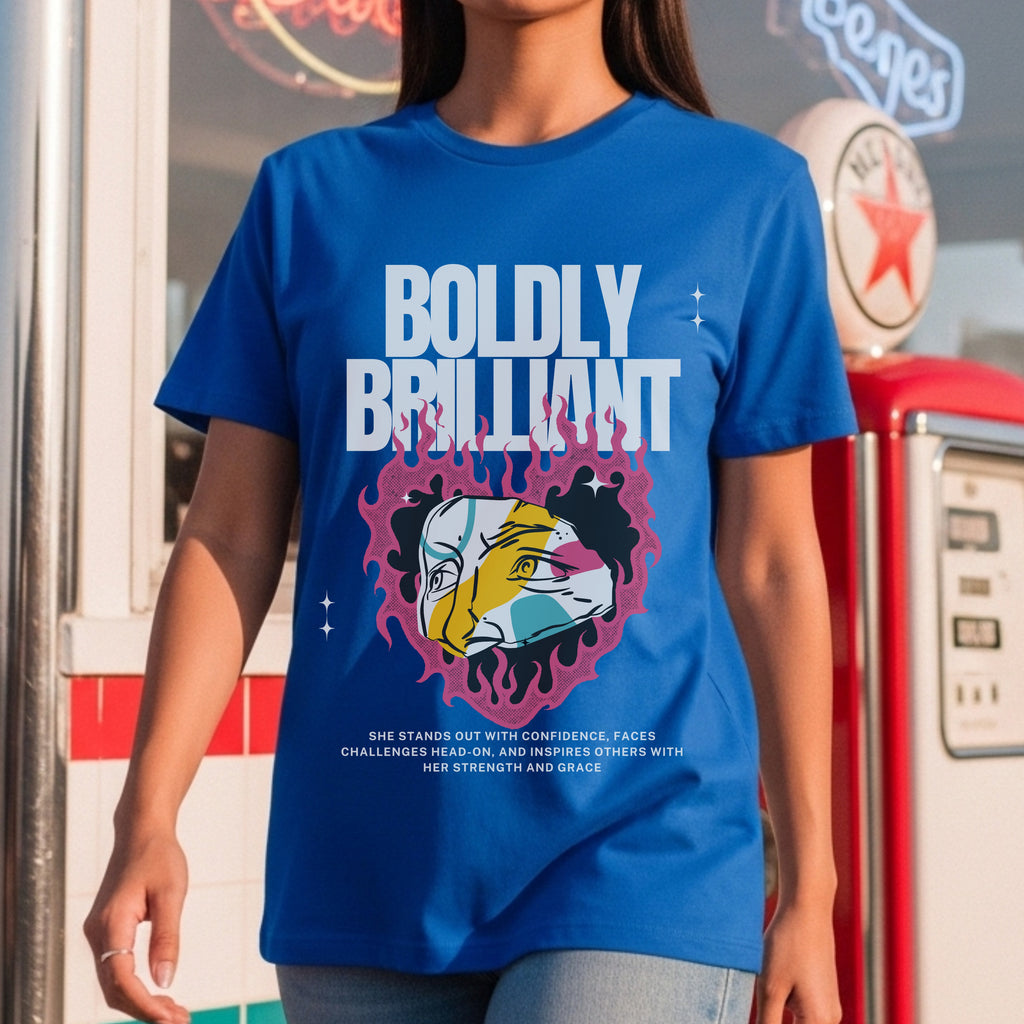 Boldly Brilliant - Abstract Pop Art Split Face Confidence Empowerment Statement Artwork