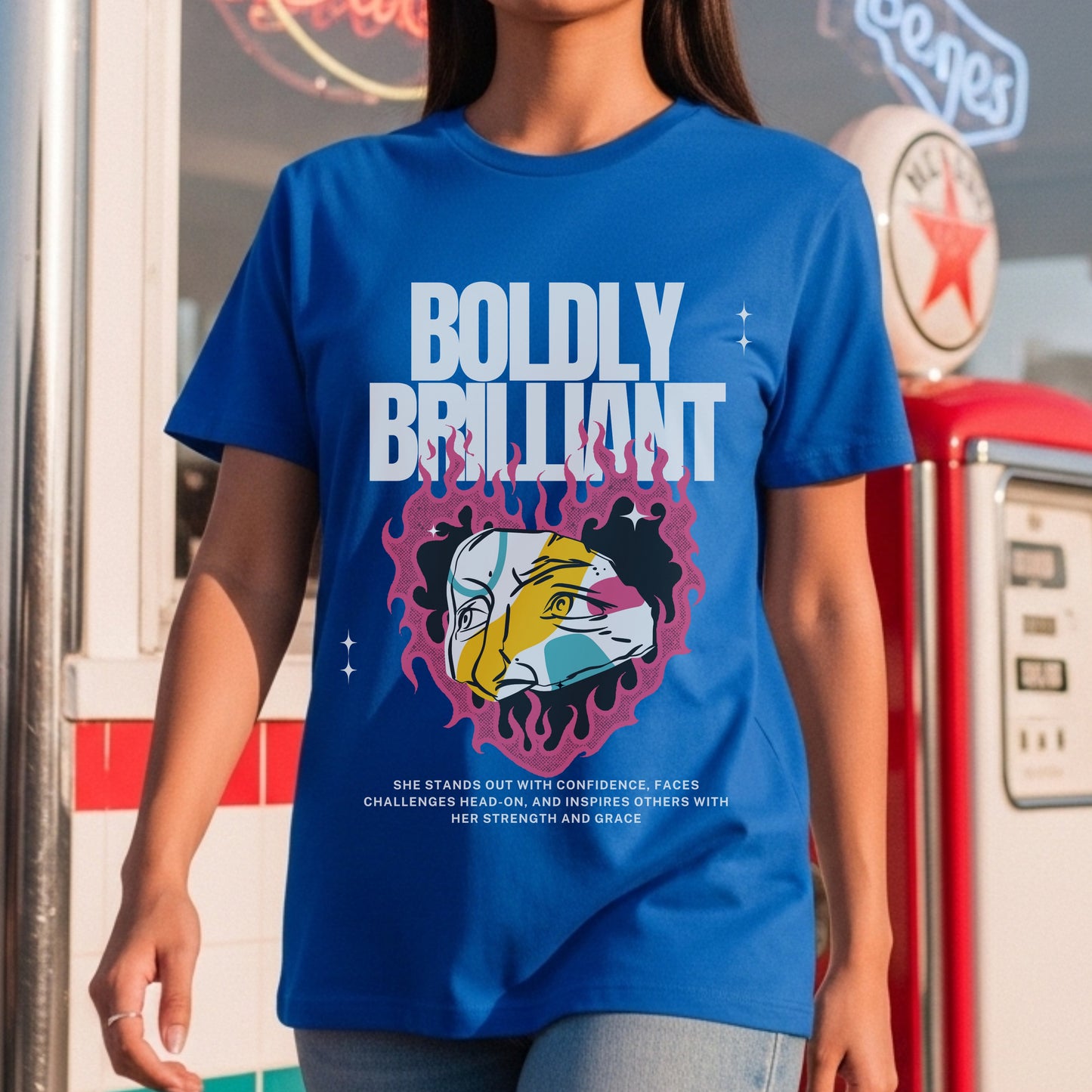 Boldly Brilliant - Abstract Pop Art Split Face Confidence Empowerment Statement Artwork