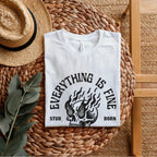 Everything Is Fine True Blood Stubborn - Flaming Skull Heritage Statement Artwork