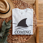 Coming Soon Stay Tuned - Shark Fin Anticipation Statement Artwork