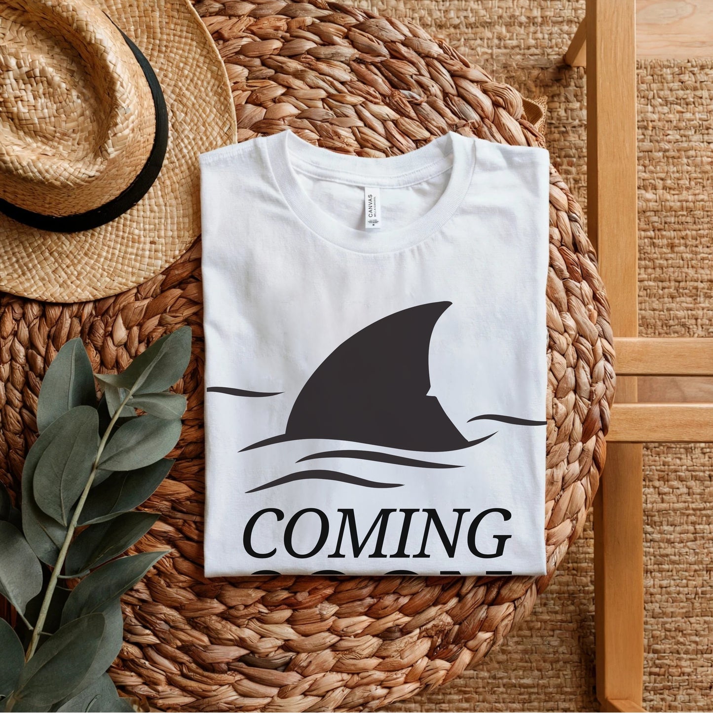 Coming Soon Stay Tuned - Shark Fin Anticipation Statement Artwork