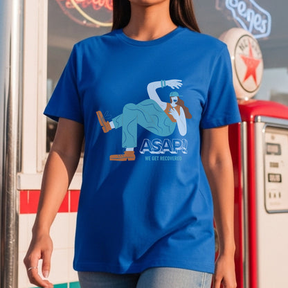 ASAP We Get Recovered - Illustrated Woman Dancing Workout Fitness Motivation Artwork