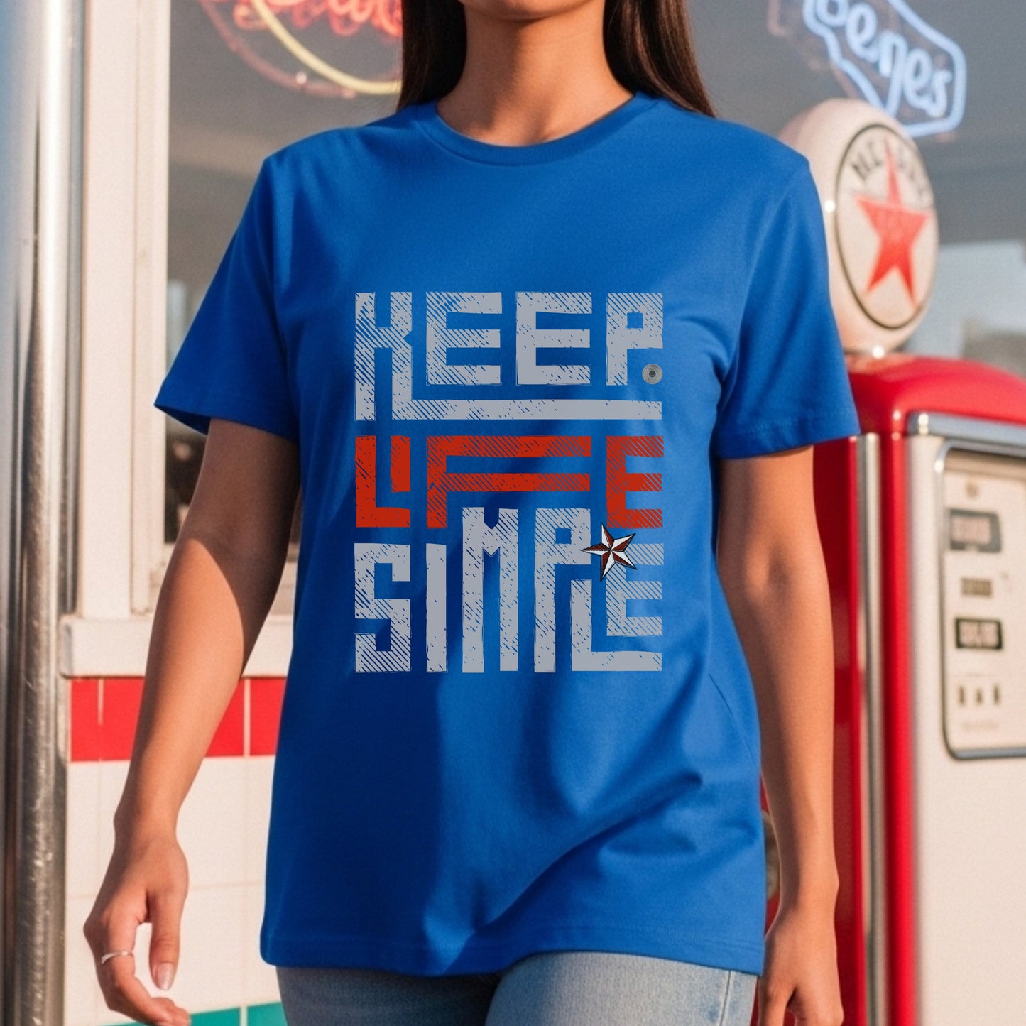 Keep Life Simple - Distressed Typography Minimalist Lifestyle Statement Artwork