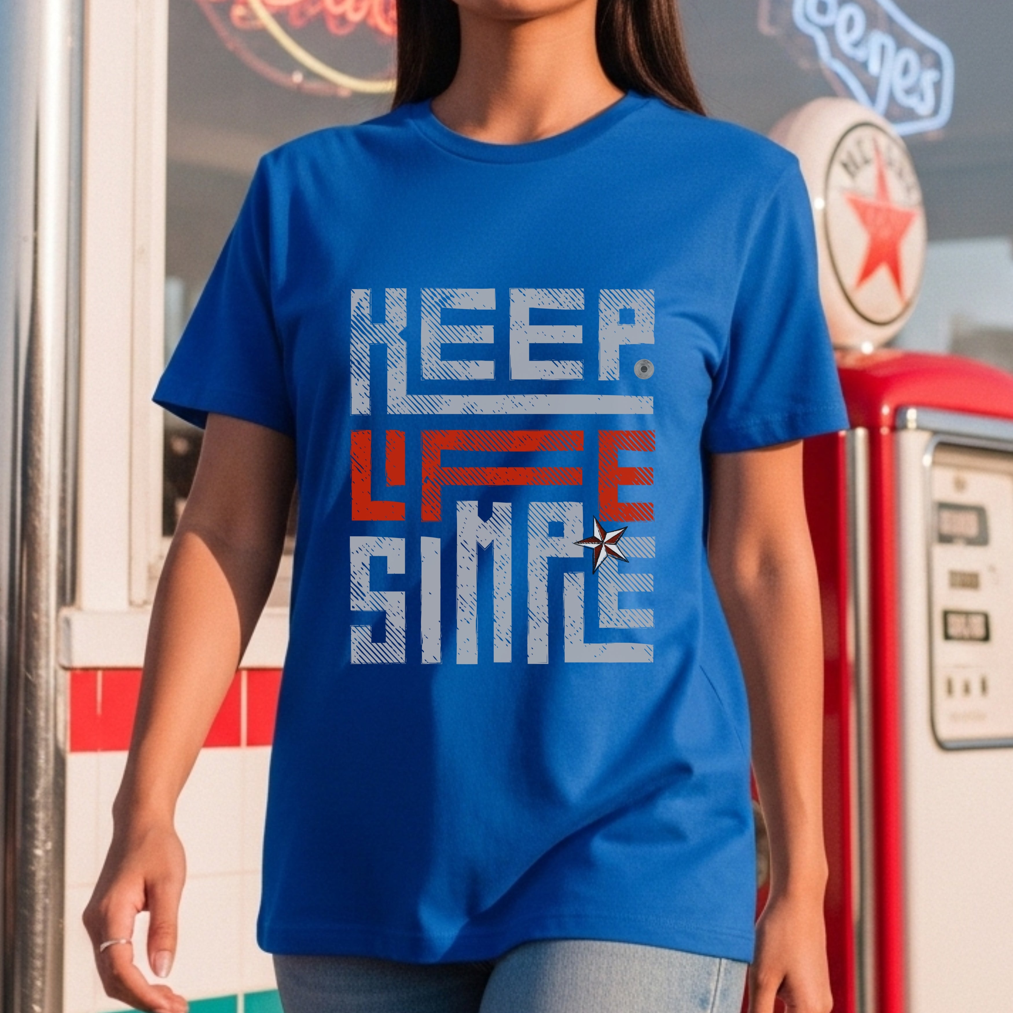 Keep Life Simple - Distressed Typography Minimalist Lifestyle Statement Artwork