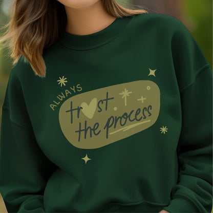 Always Trust The Process - Retro Orange Motivational Growth Mindset Statement Artwork