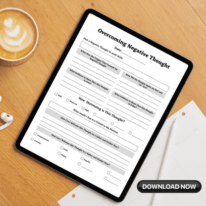 Overcoming Negative Thoughts Paper Sheet