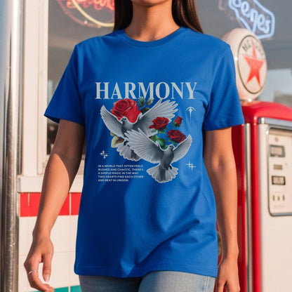 Harmony - Peaceful Doves & Roses Unity Connection Nature Statement Artwork