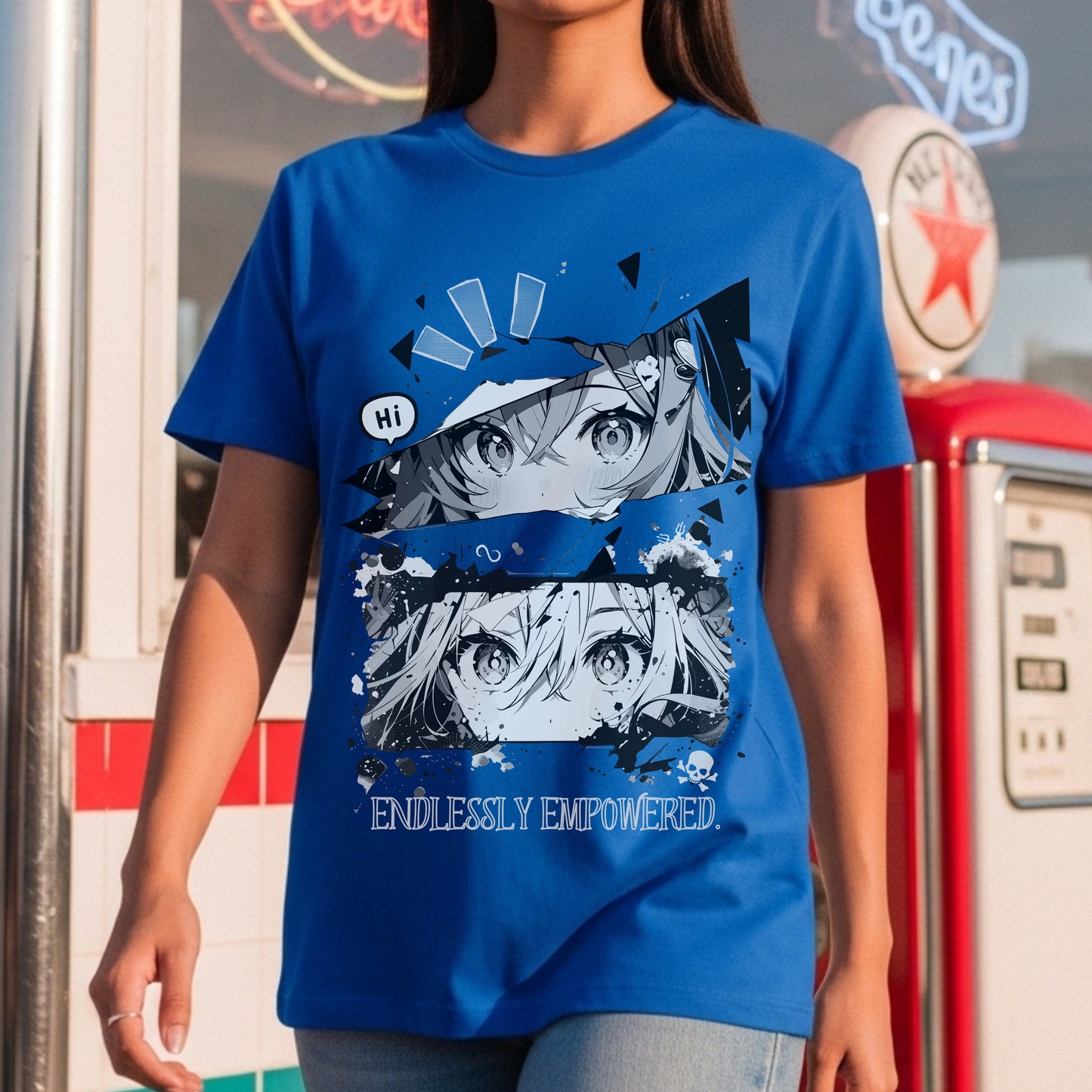 Endlessly Empowered - Anime Girl Duo Splatter Art Manga Strength Statement Artwork