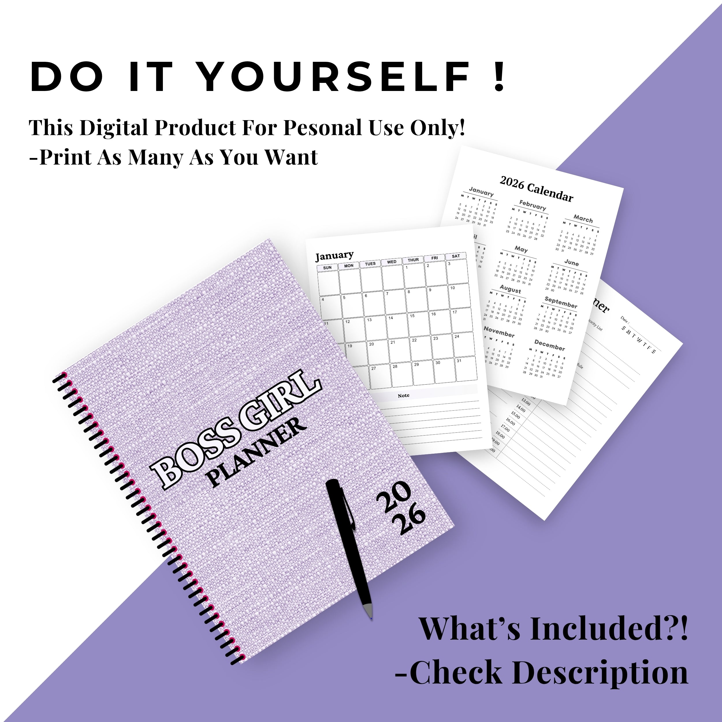 Boss Girl Planner Bundle 2026