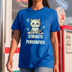 Strength Personified - Adorable Kitten with Lightbulb Hearts Cute Power Statement Artwork