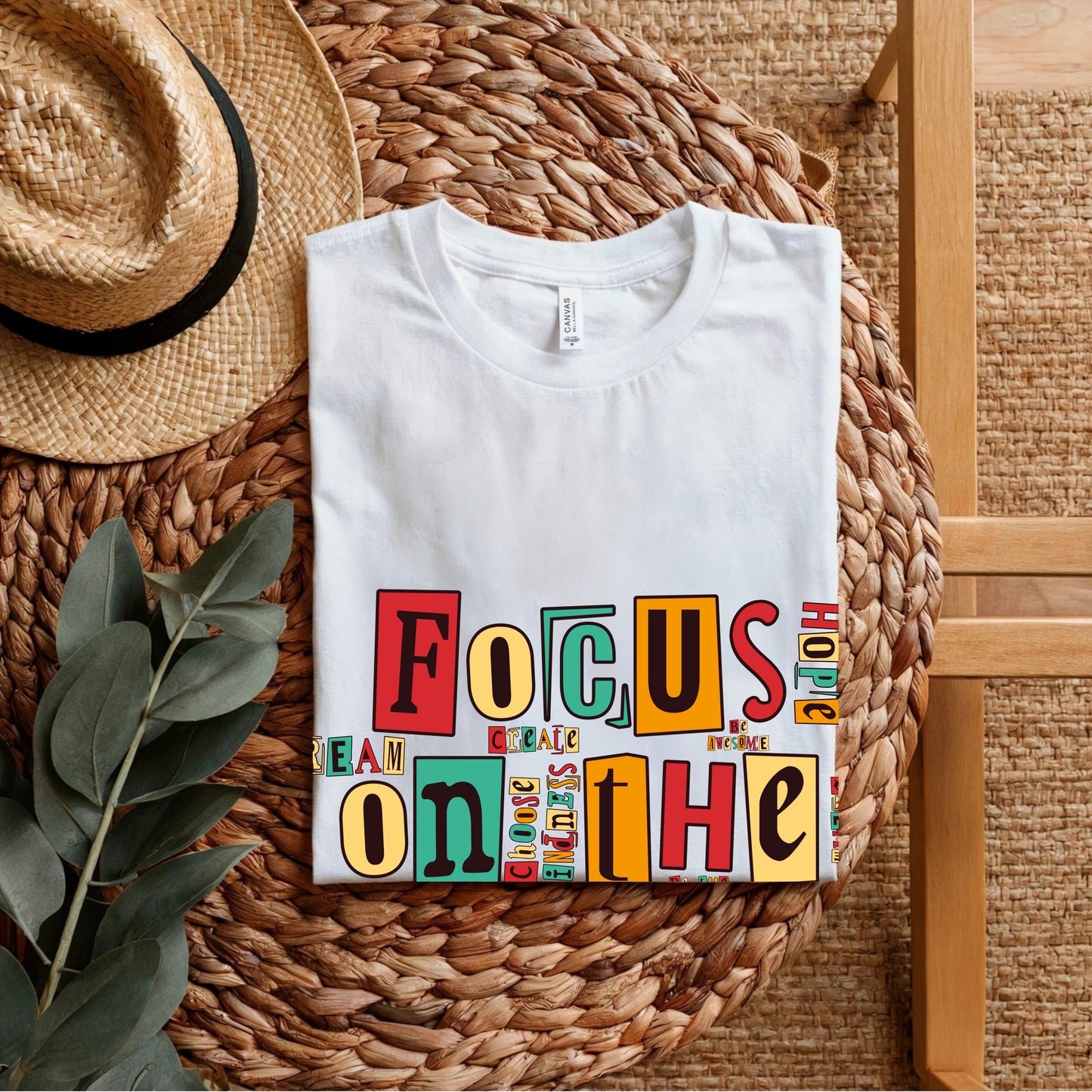 "Focus On The Good - Ransom Note Positivity Collage Statement Artwork