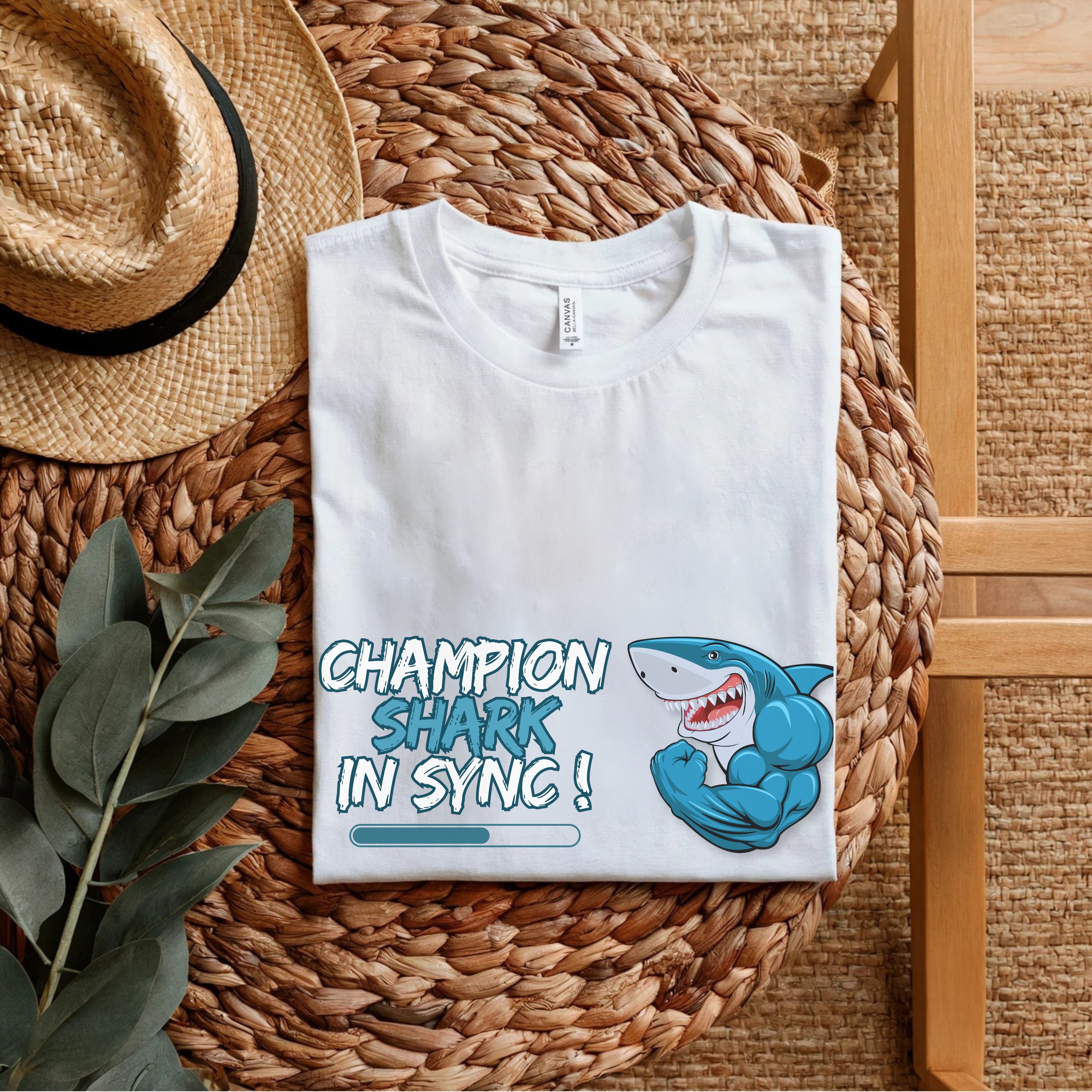 Champion Shark In Sync - Funny Motivational Loading Statement Artwork