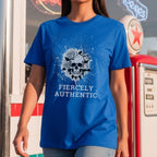 Fiercely Authentic - Skull with Roses Splatter Art Dark Feminine Truth Statement Artwork