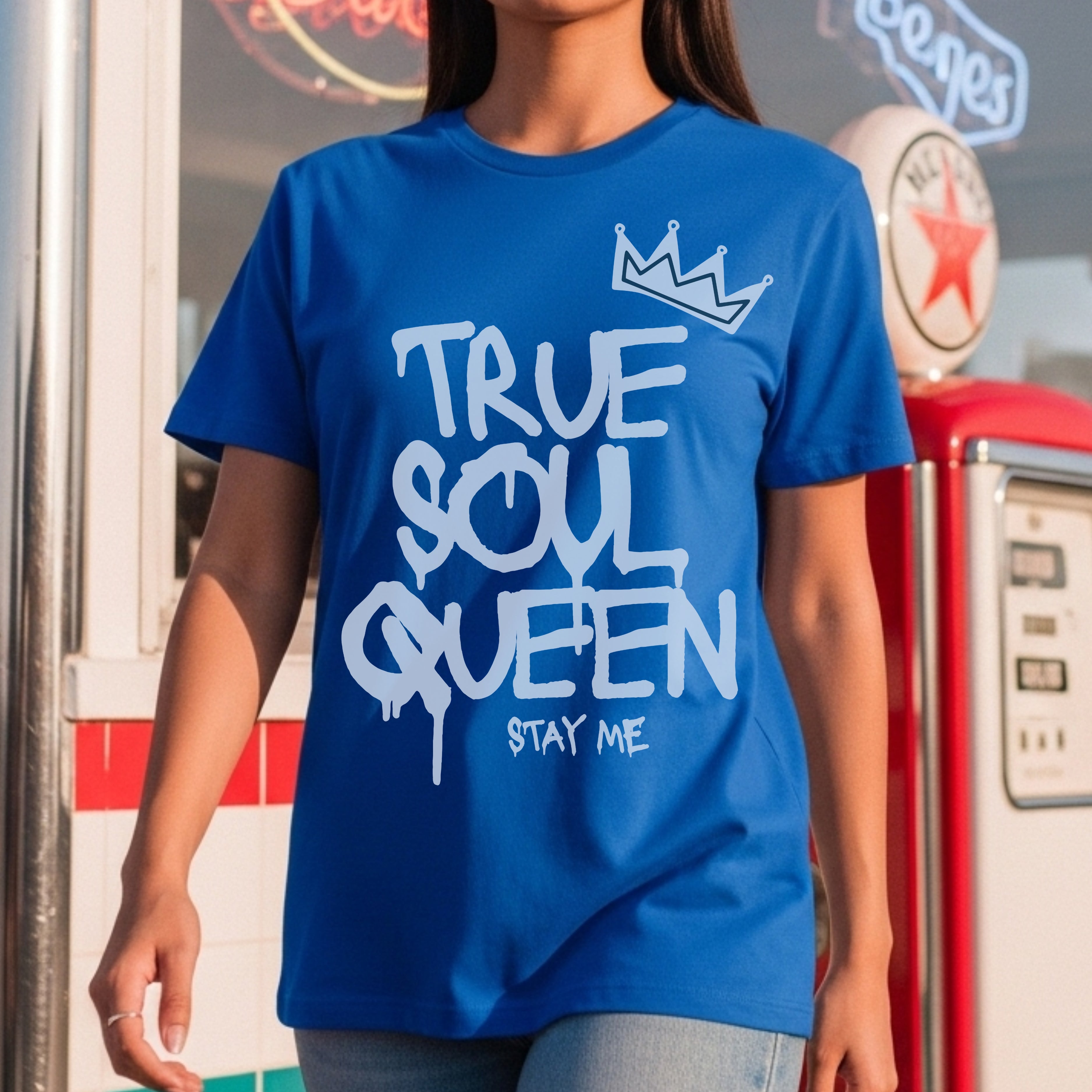 True Soul Queen Stay Me - Crowned Authenticity Self-Love Empowerment Statement Artwork