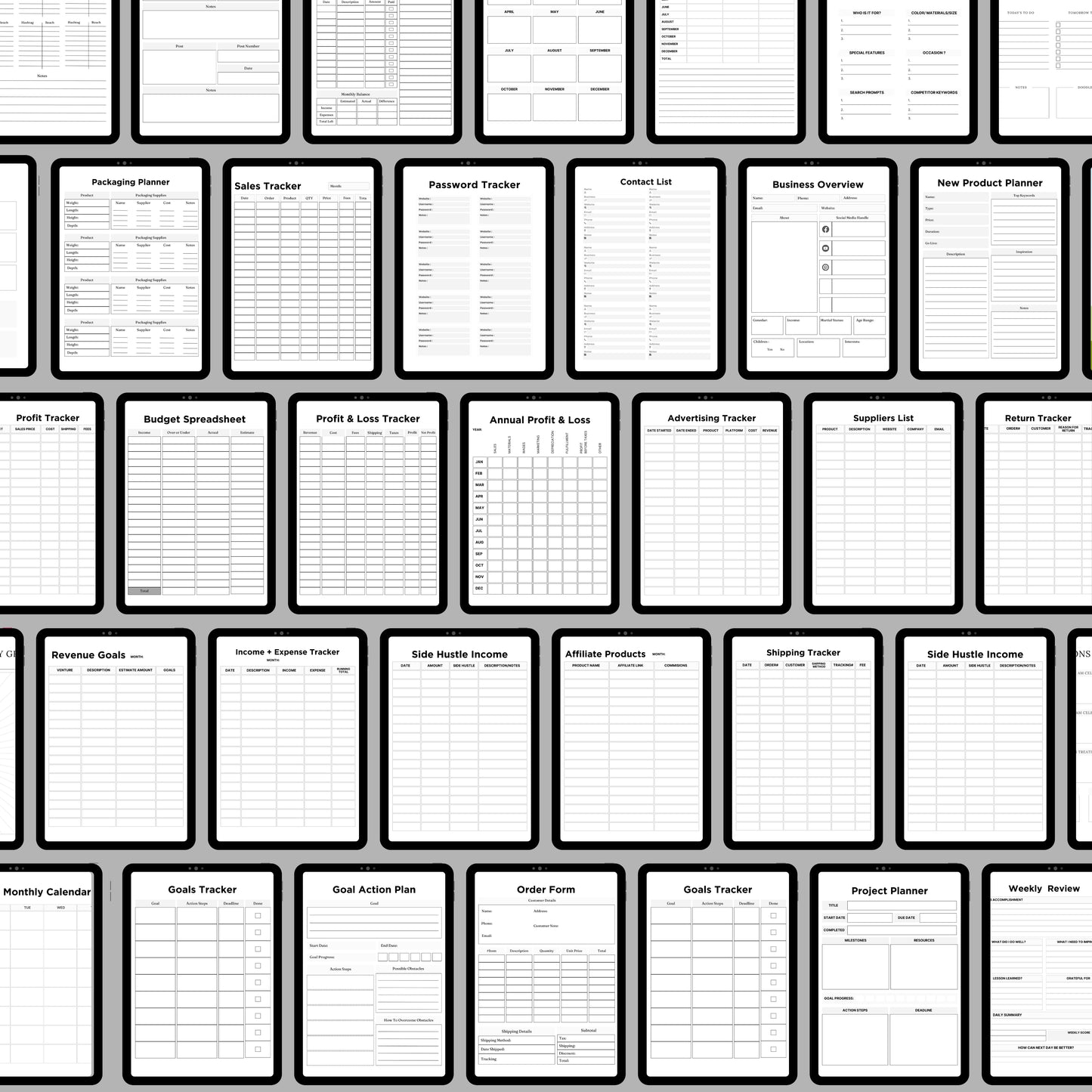 Side Hustle Planner & Trackers Bundle