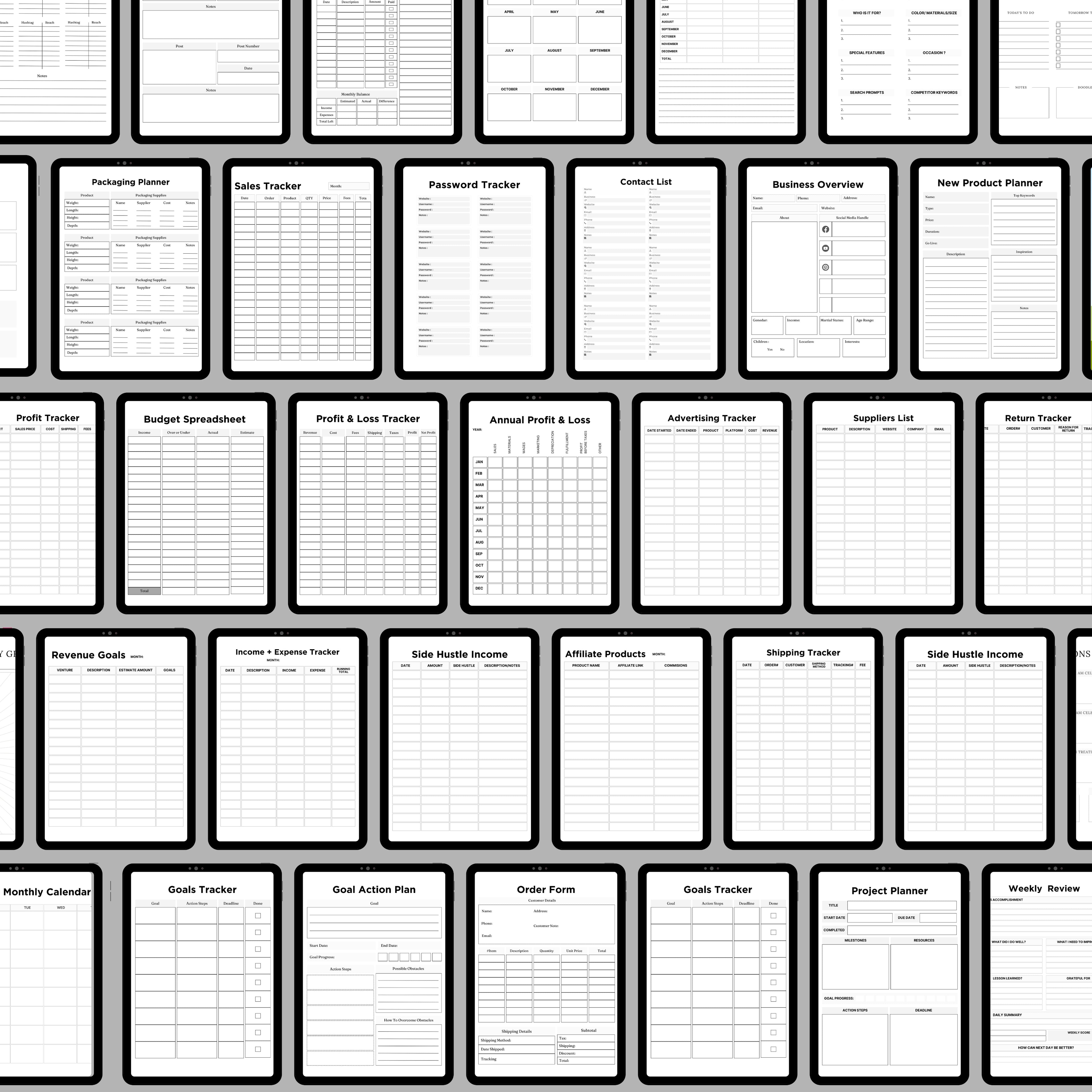 Side Hustle Planner & Trackers Bundle