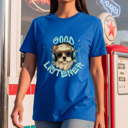 Good Listener - Cool Dog Headphones Music Humor Statement Artwork