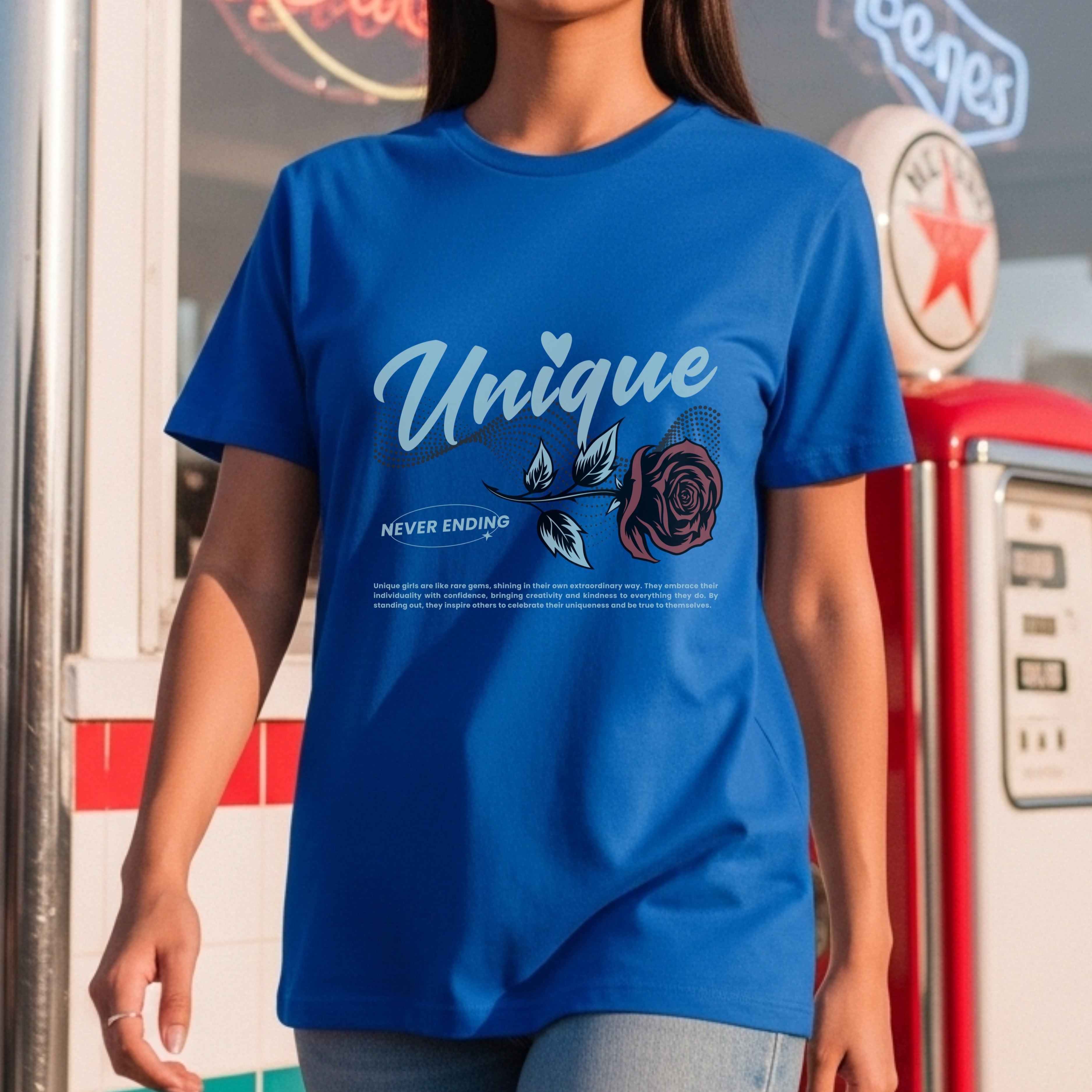 Unique Never Ending - Rose Art Individuality Celebration Empowerment Statement Artwork