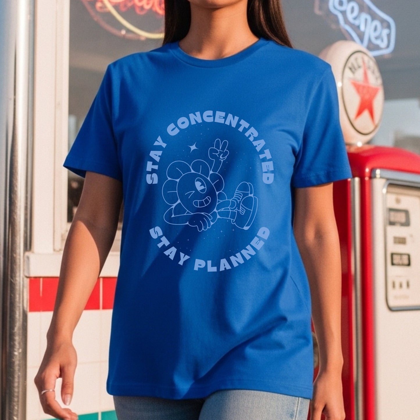 Stay Concentrated Stay Planned - Cartoon Focus Productivity Organization Statement Artwork