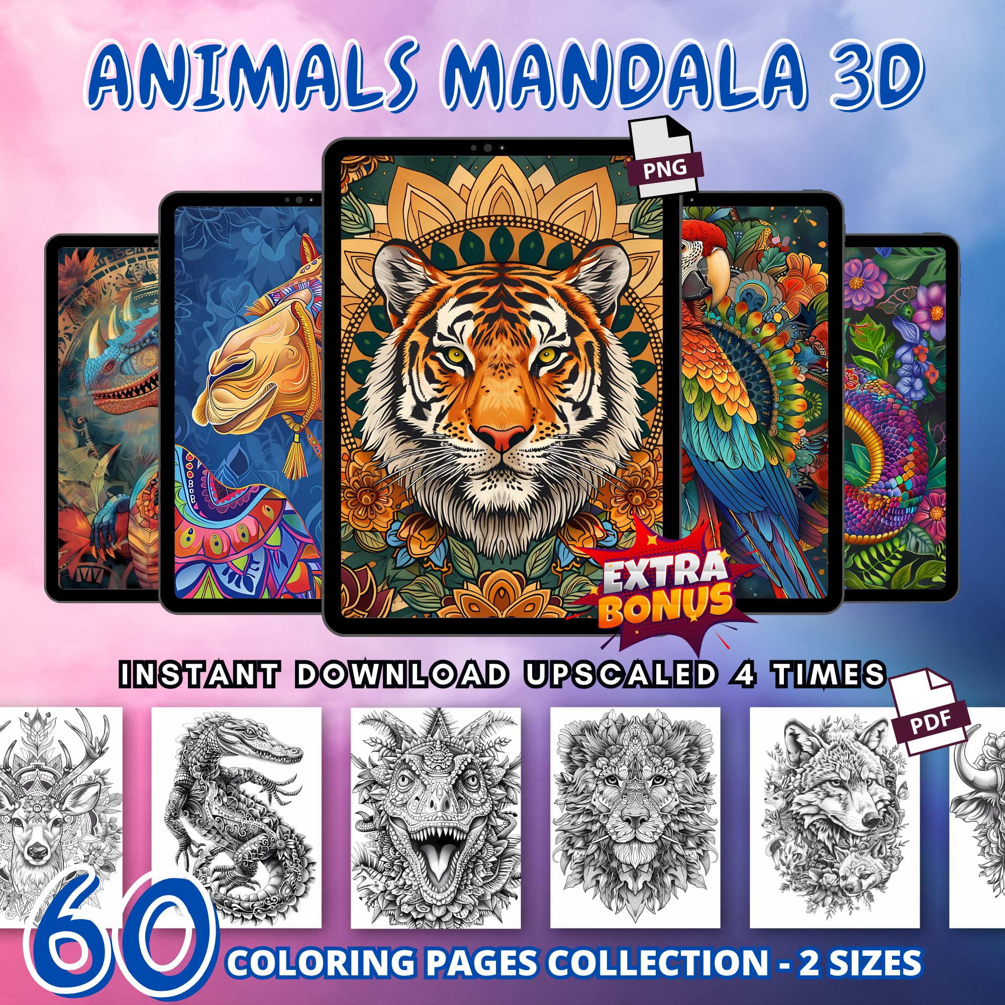 Animal Mandala Coloring Pages