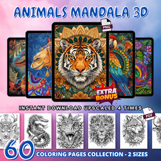 Coloriages de mandalas d'animaux