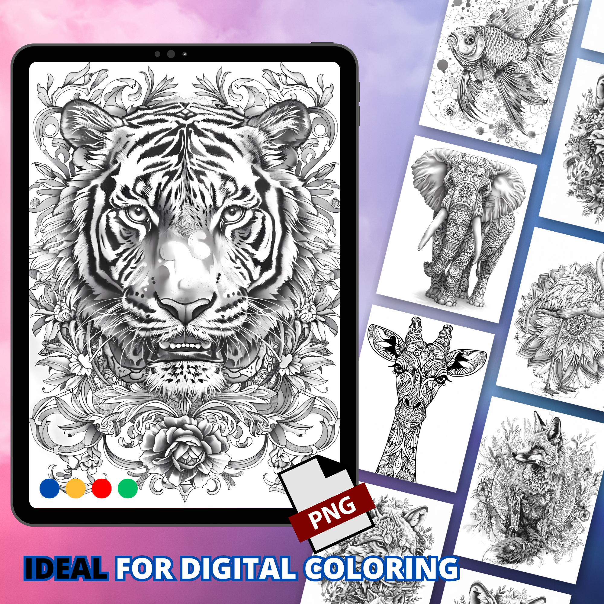 Animal Mandala Coloring Pages