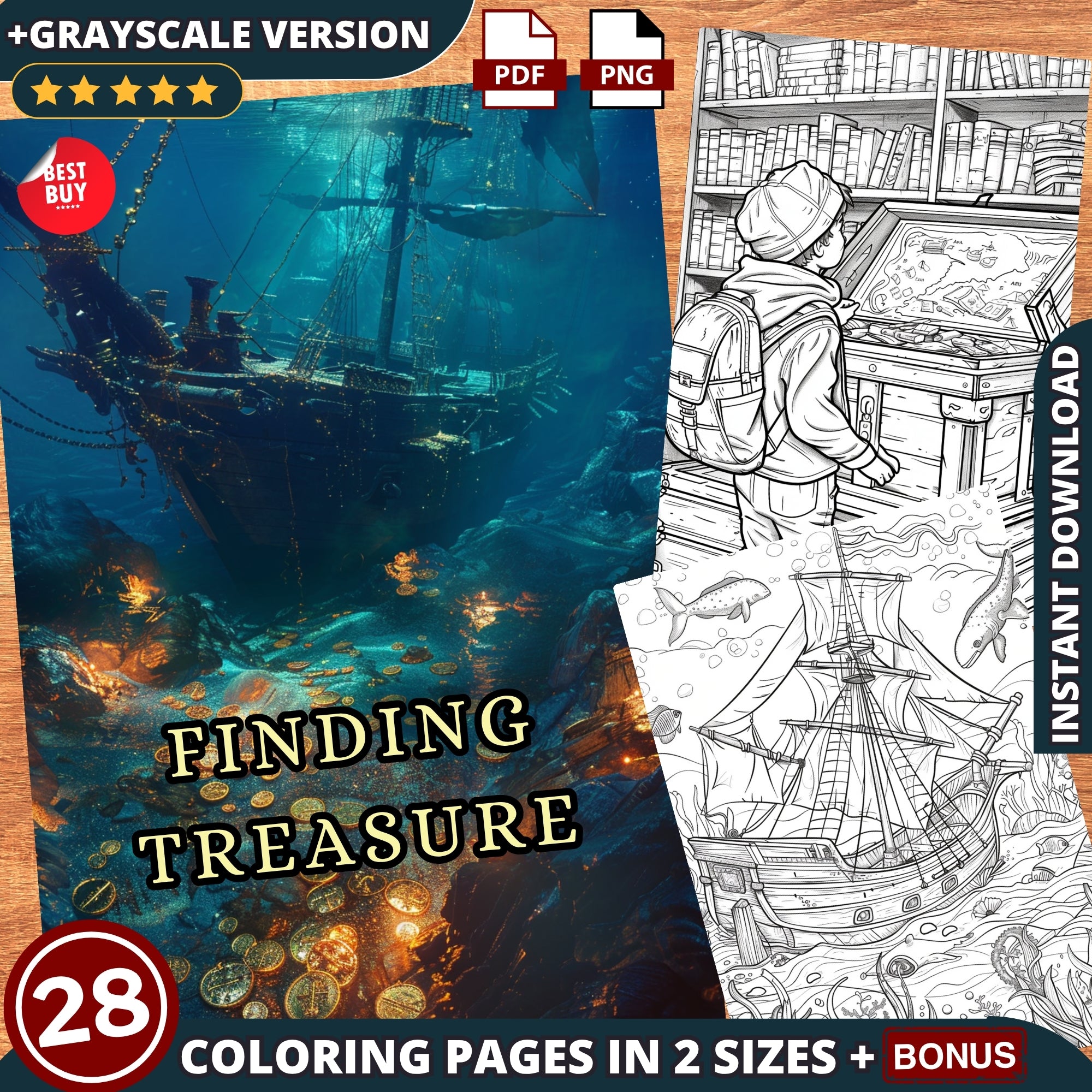 Finding Treasures Coloring Pages