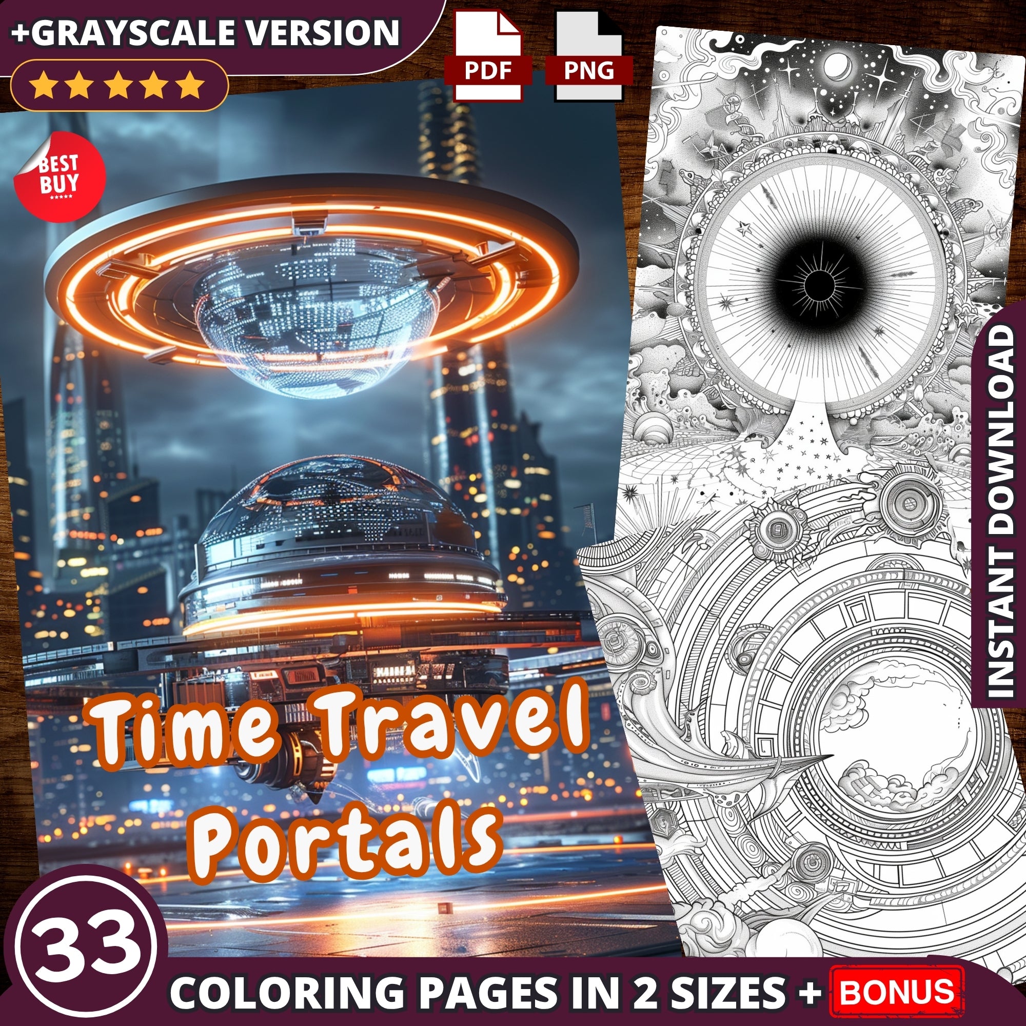 Time Travel Portals Coloring Pages