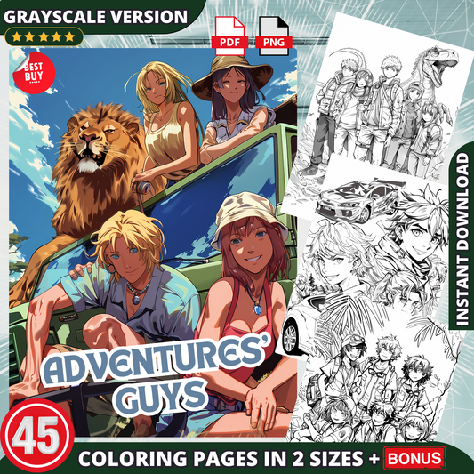 Coloriages des gars d'Anime Adventures